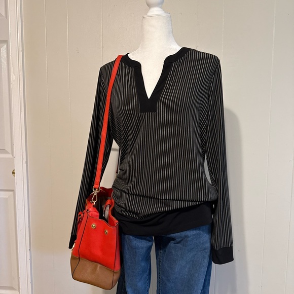 Michael Kors Tops - Michael Kors Black and White Striped Blouse